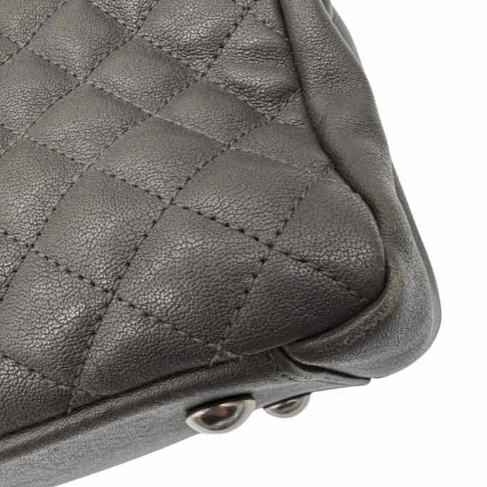 SAINT LAURENT Sheepskin Tri-Quilt Large College Bag Asphalt (Pre-Owned)