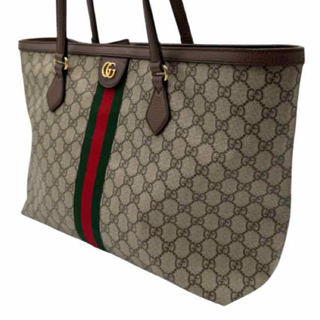GUCCI GG Supreme Monogram Medium Ophidia Tote Bag Brown (Pre-Owned)