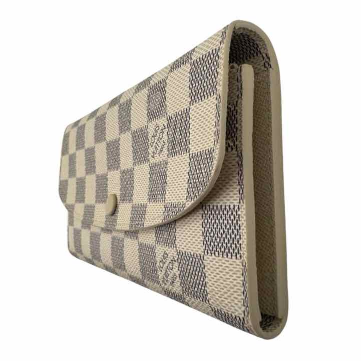 LOUIS VUITTON Damier Azur Emilie Wallet White (Pre-Owned)