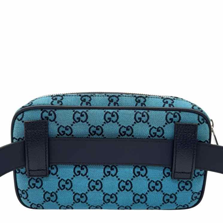 GUCCI Monogram Retro Interlocking G Belt Bag Blue (Pre-Owned)
