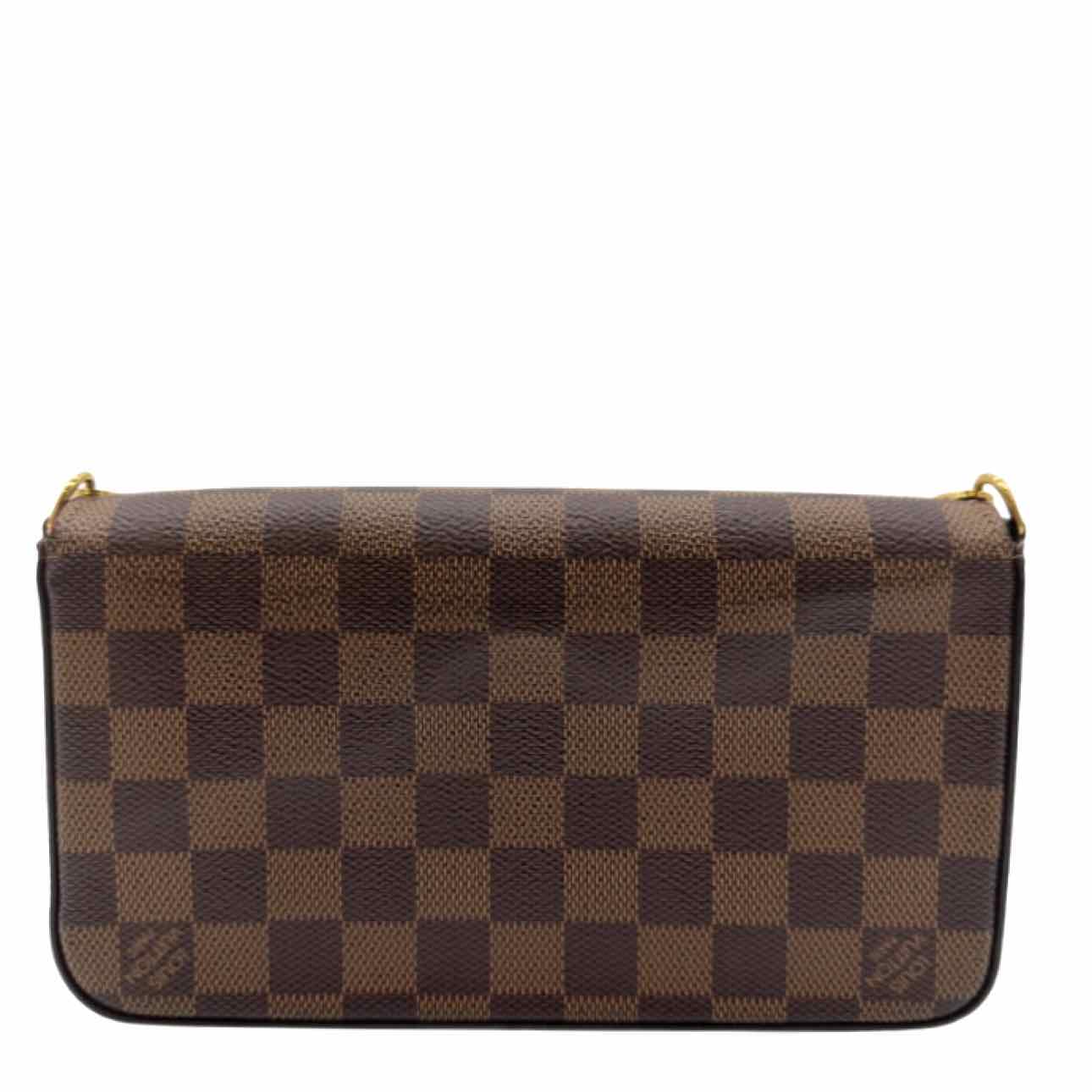 LOUIS VUITTON Damier Ebene Pochette Felicie Cerise Red