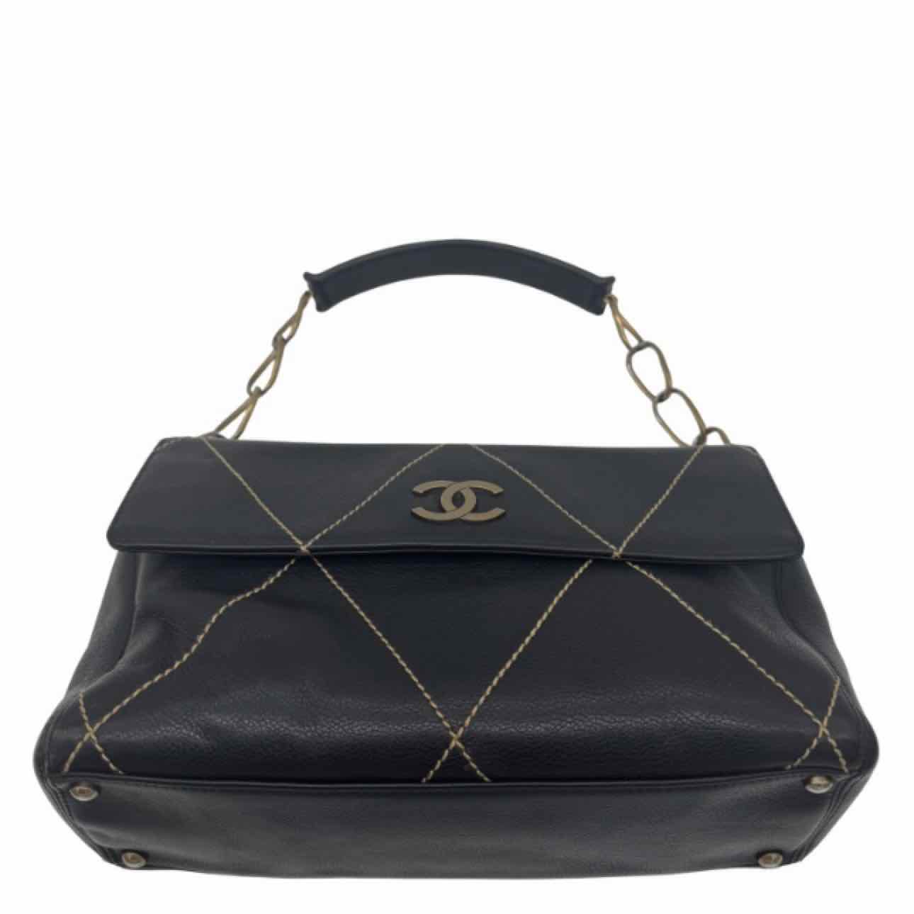 CHANEL Diamond Stitch Surpique Bag Black