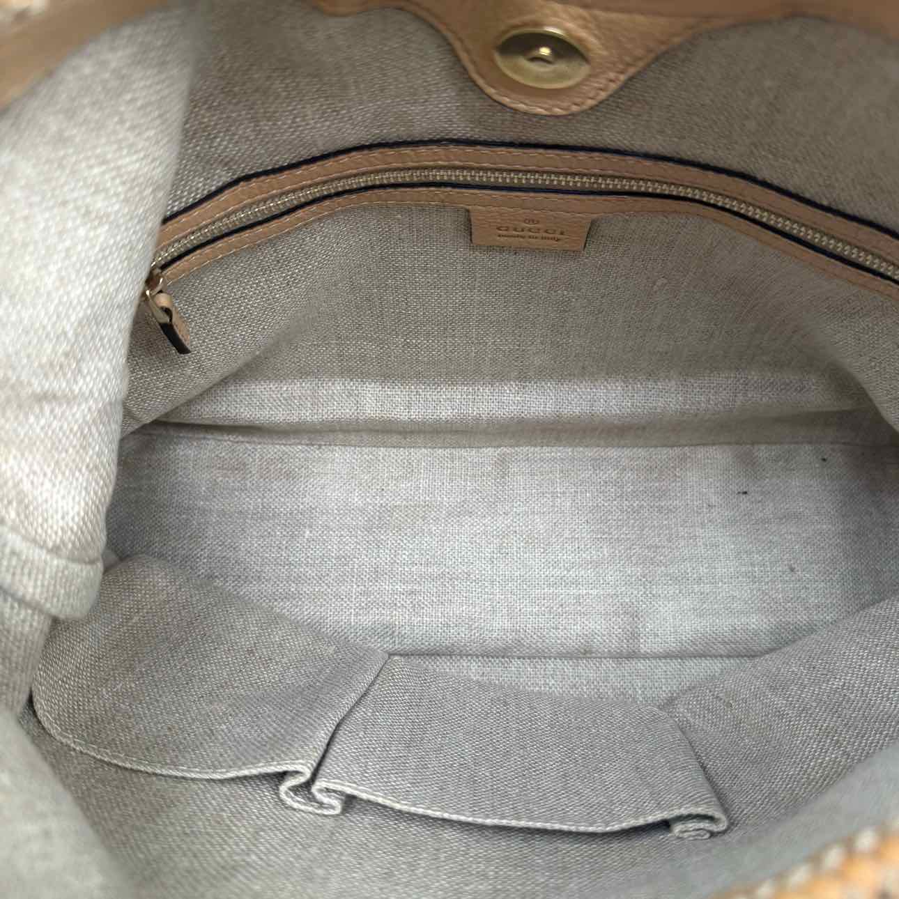 Gucci GG Monogram Marrakech Hobo Bag Brown