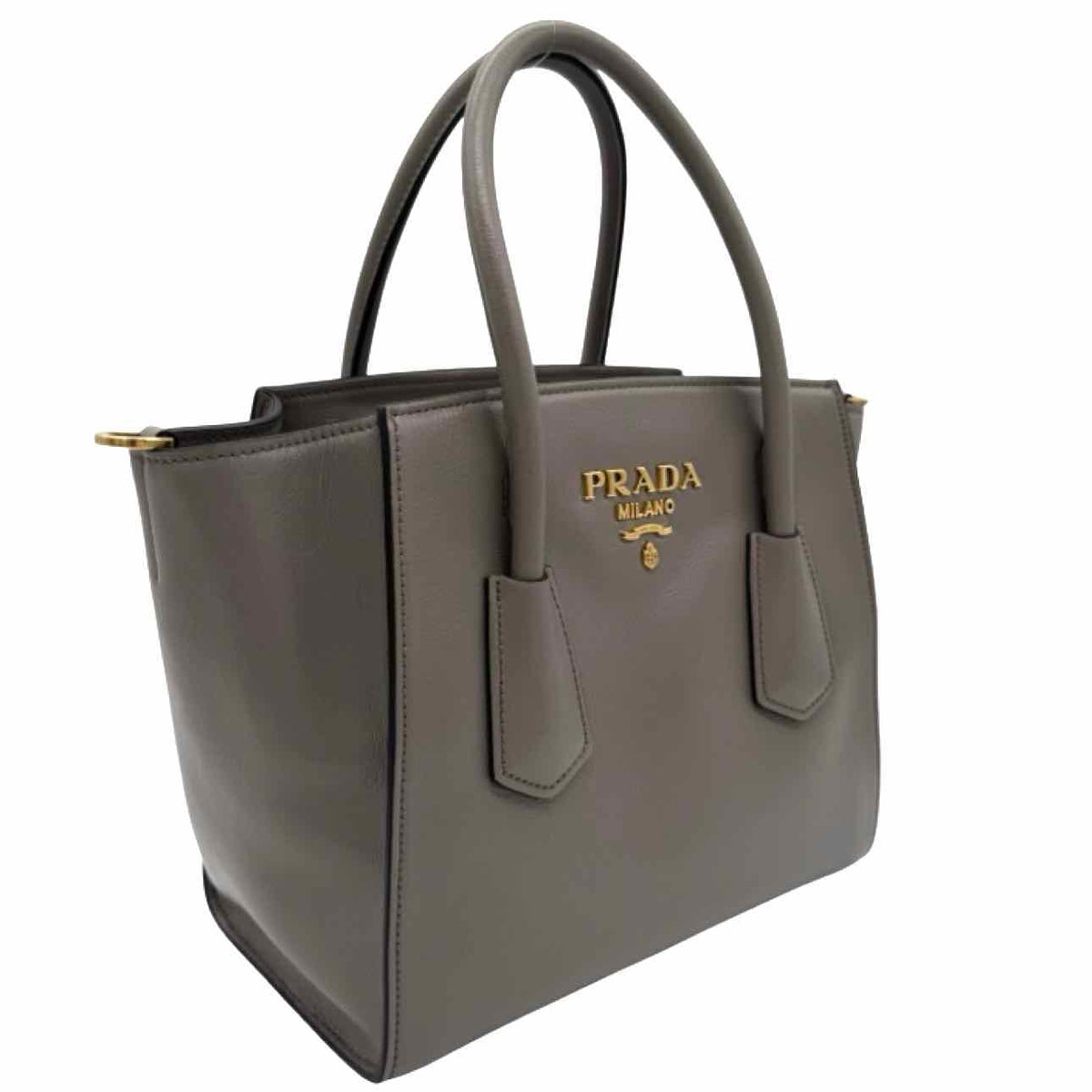 PRADA Saffiano Cuir Double Leather Tote Bag Argilla