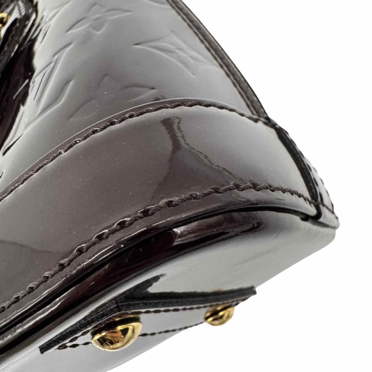 LOUIS VUITTON Monogram Vernis BB Alma Tote Amarante