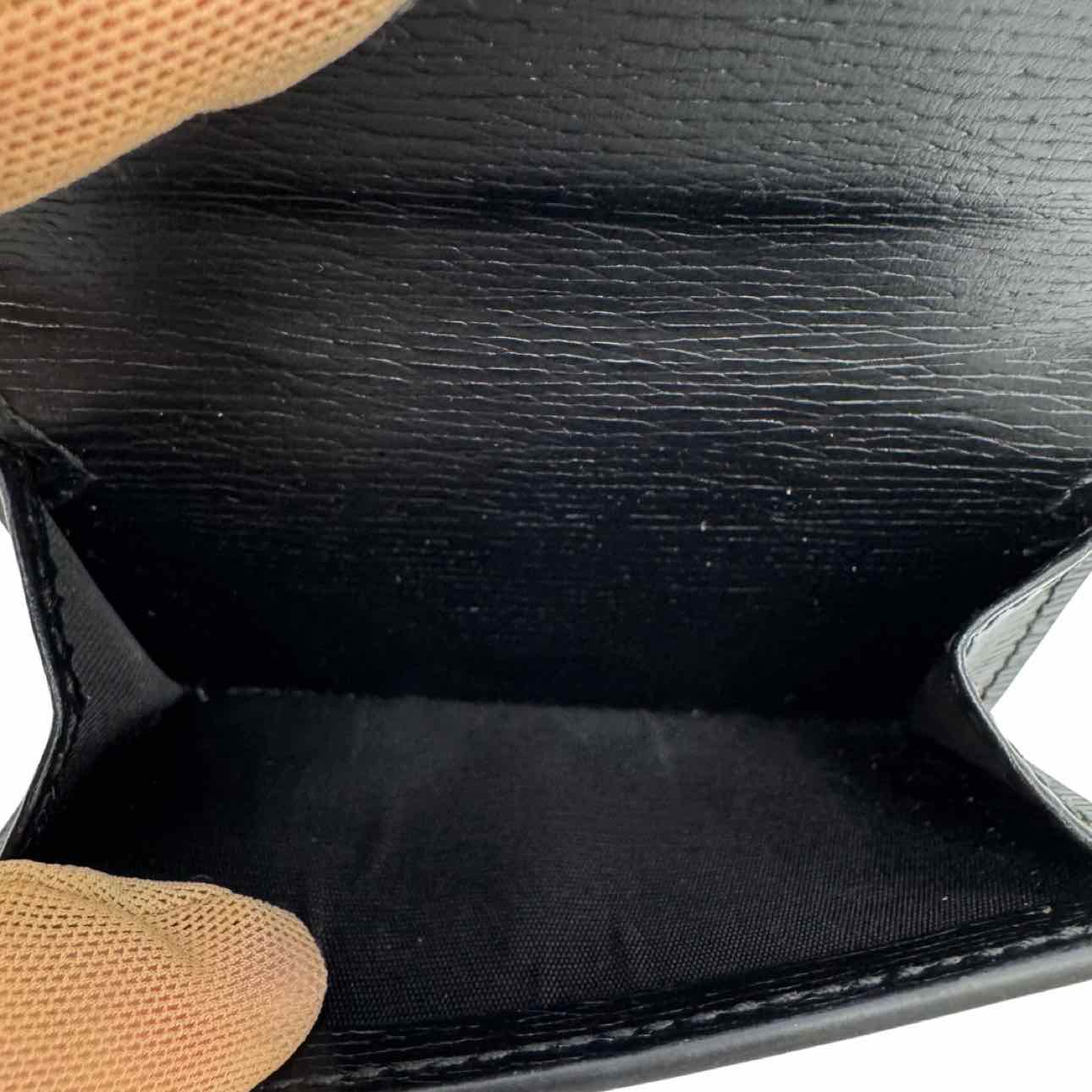 GUCCI Leather Script Trifold Wallet Black Wallet