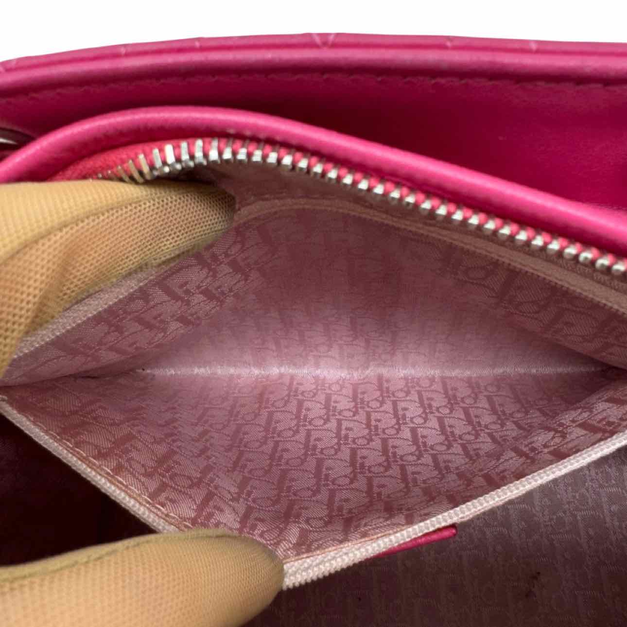 DIOR Cannage Lambskin Medium Lady Dior Tote Pink