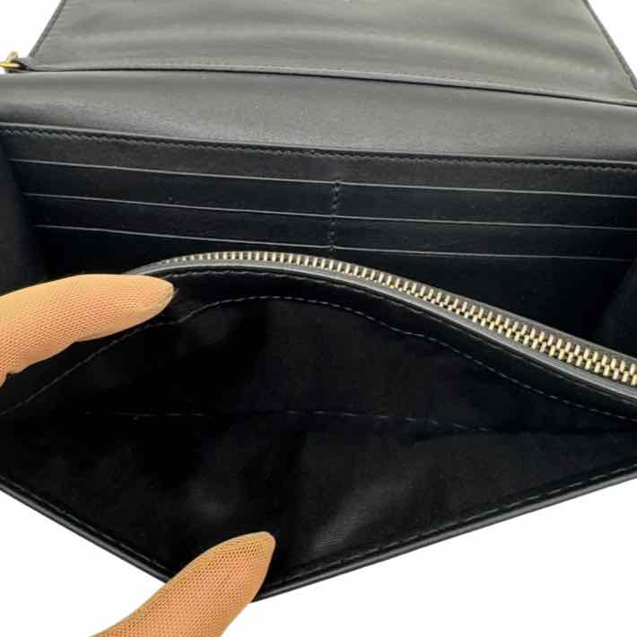 DIOR Calfskin J'Adior Chain Flap Bag Black (Pre-Owned)