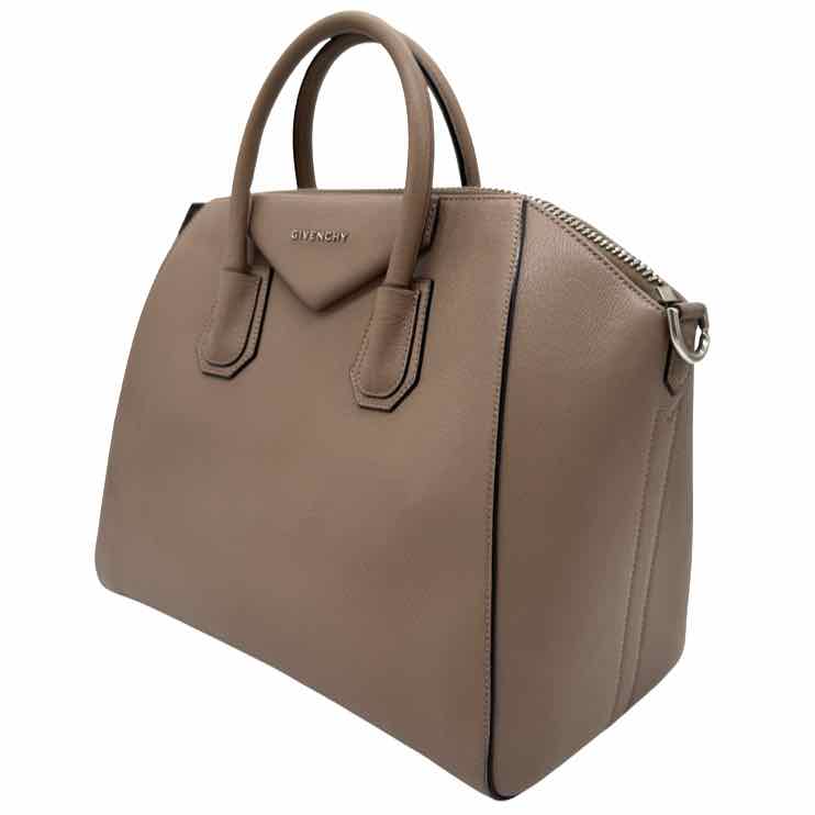 GIVENCHY Grained Goatskin Medium Top Handle Antigona Handbag Beige (Pre-Owned)
