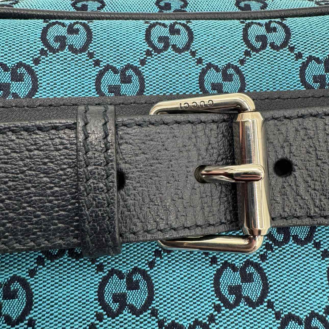 GUCCI Monogram Retro Interlocking G Belt Bag Blue (Pre-Owned)