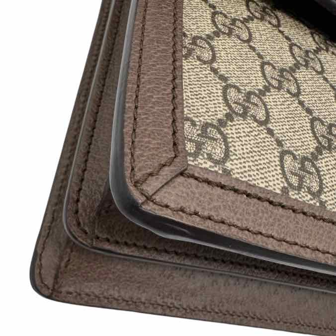 GUCCI Supreme Monogram Textured Dollar Top Handle Dionysus Bag Brown (Pre-Owned)