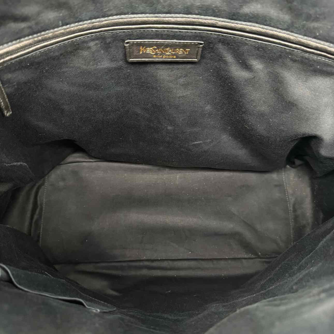 SAINT LAURENT Patent Leather Rive Gauche Raspail Tote (Pre-Owned)