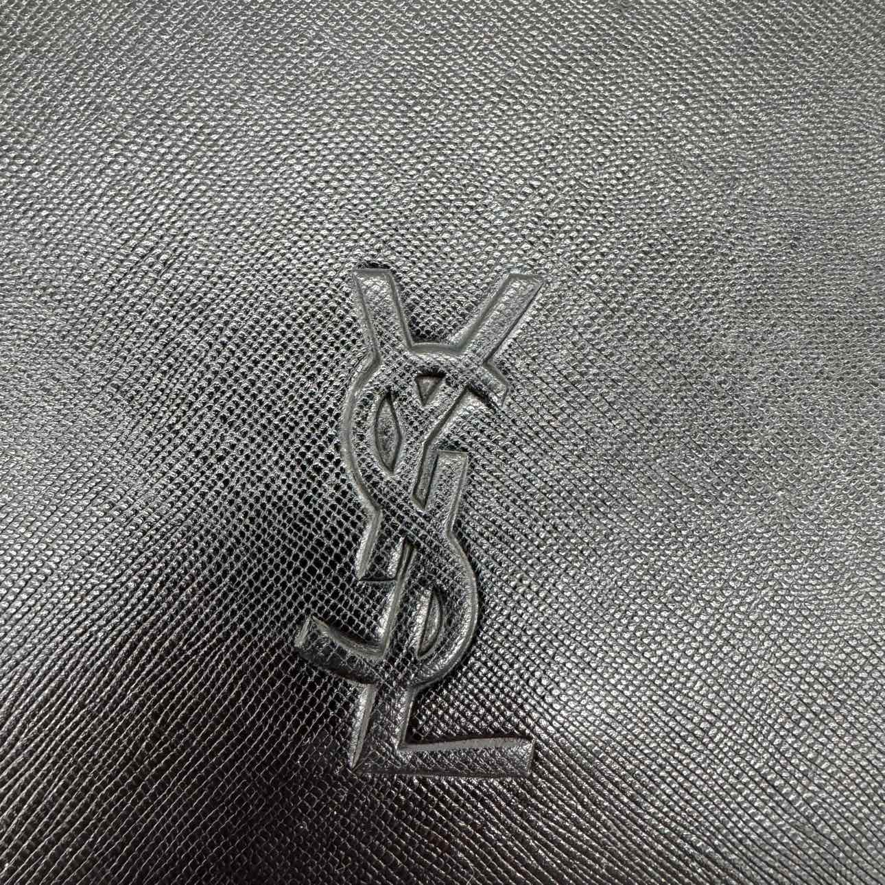 SAINT LAURENT Saffiano Leather Vintage Clutch Black