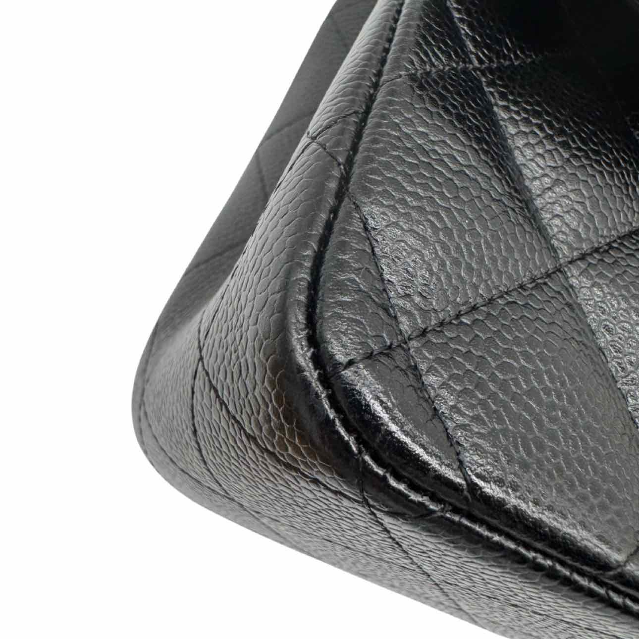 CHANEL Quilted Caviar Classic Double Flap Jumbo