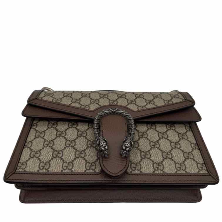 GUCCI Supreme Monogram Textured Dollar Top Handle Dionysus Bag Brown (Pre-Owned)