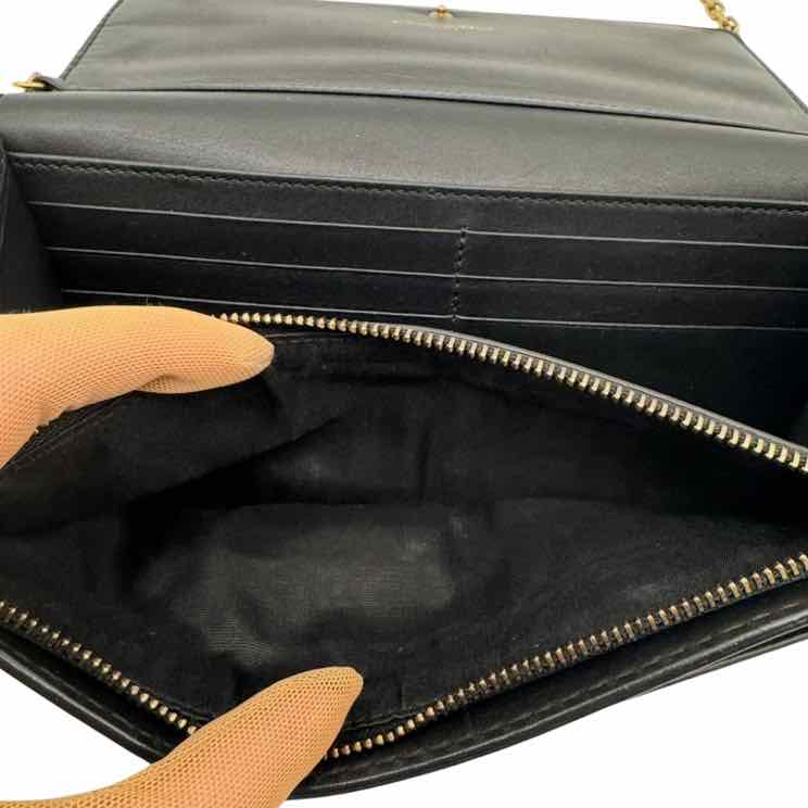 DIOR Calfskin J'Adior Chain Flap Bag Black (Pre-Owned)