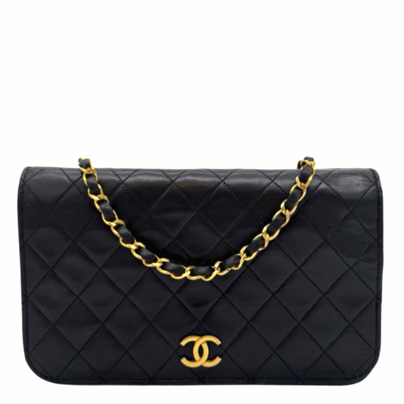 CHANEL Quilted Lambskin Push Lock Small Single Flap Back
