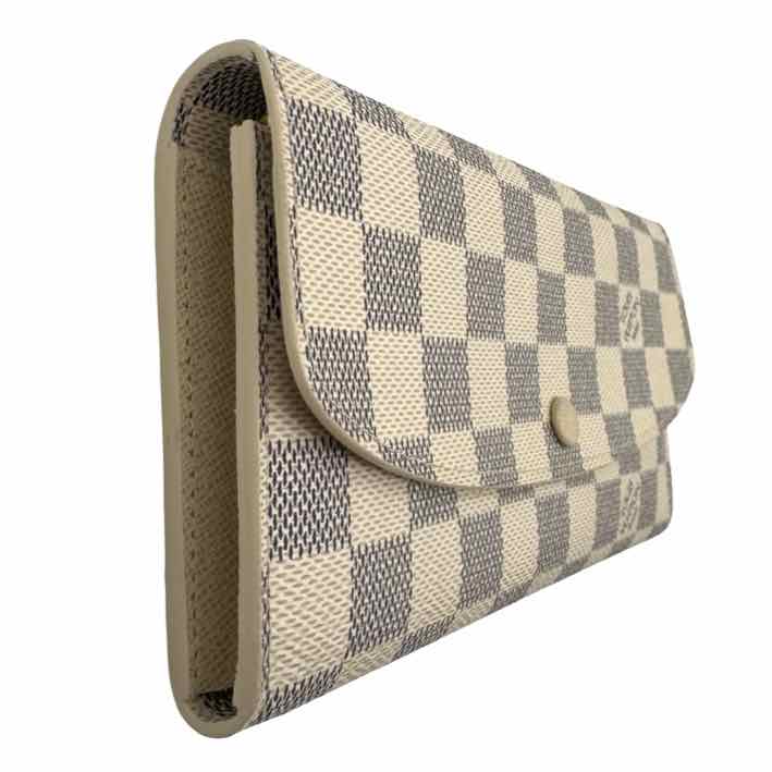LOUIS VUITTON Damier Azur Emilie Wallet White (Pre-Owned)