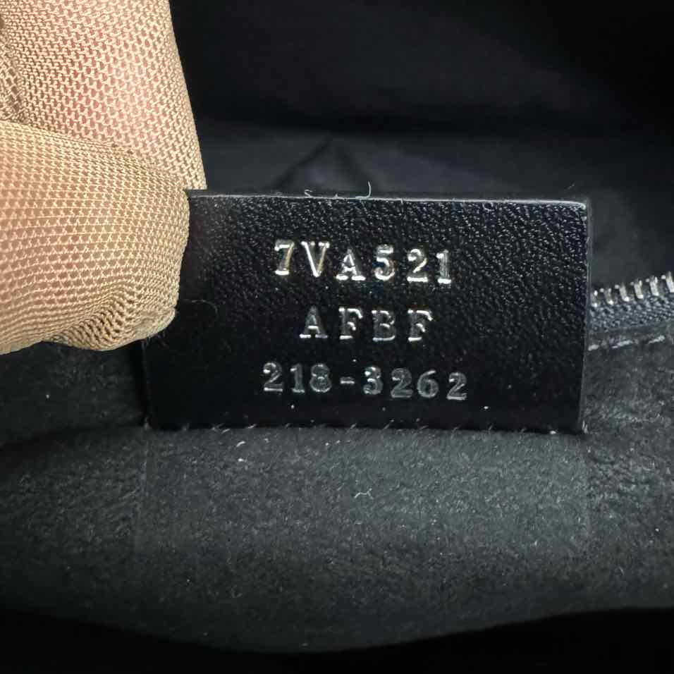 FENDI Calfskin Debossed Classic Logo Messenger Bag Black