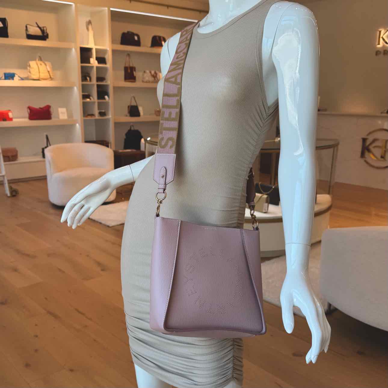 STELLA MCCARTNEY Vegan Leather Stella Logo Crossbody Bag Pink