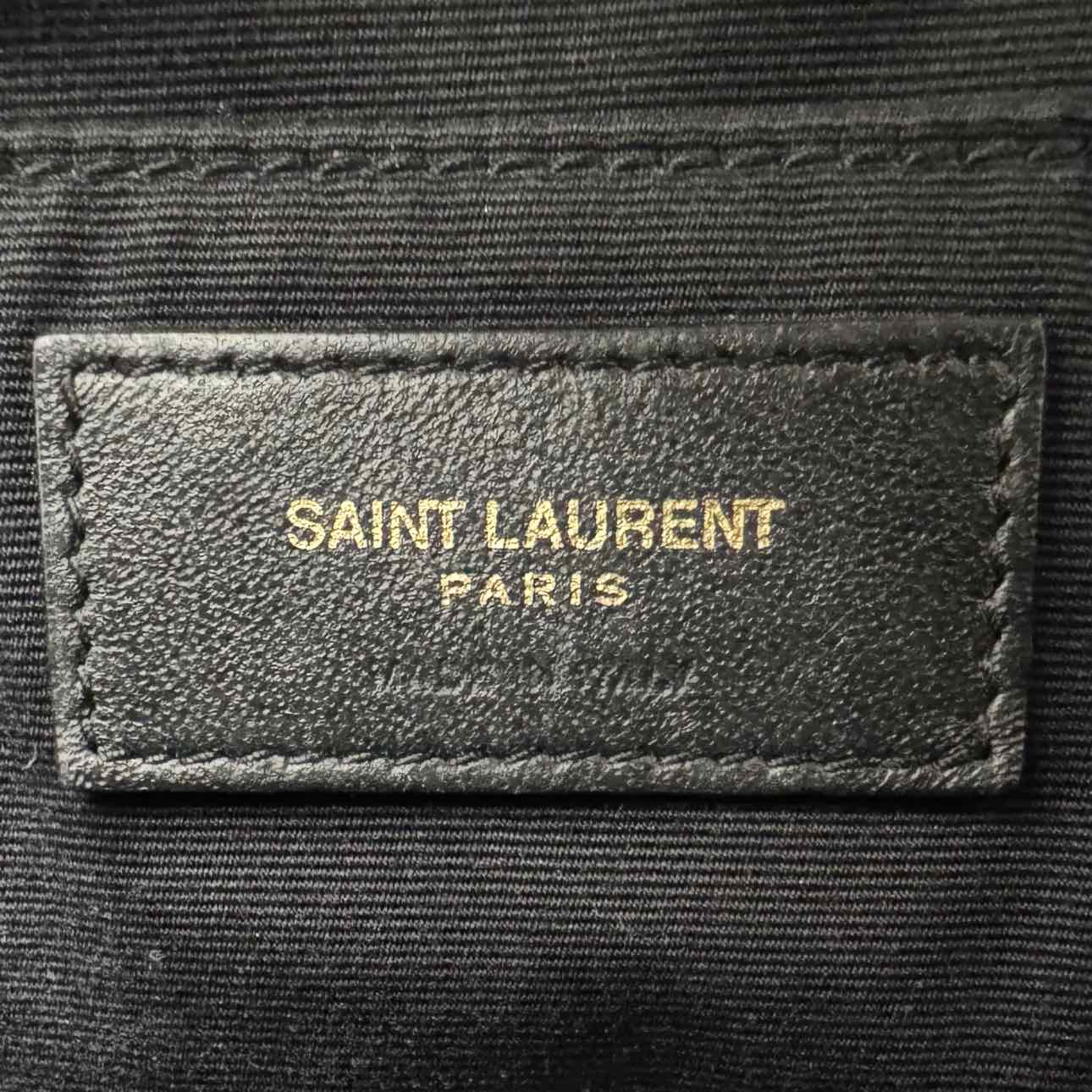 SAINT LAURENT Matelasse Chevron Medium Lou Camera Bag Black