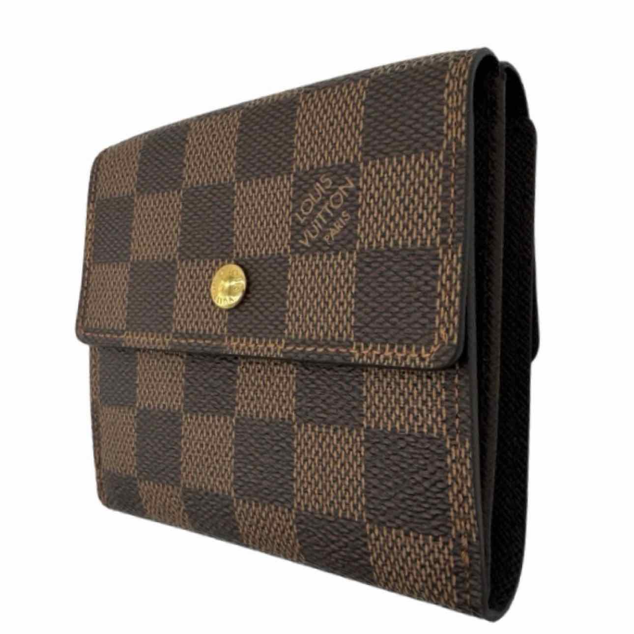 LOUIS VUITTON Damier Ebene Elise Wallet Brown