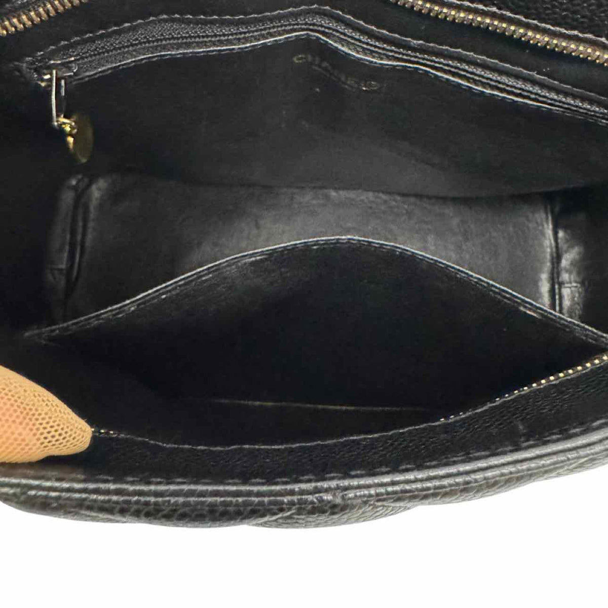 CHANEL Quilted Caviar Medallion Tote Bag Black