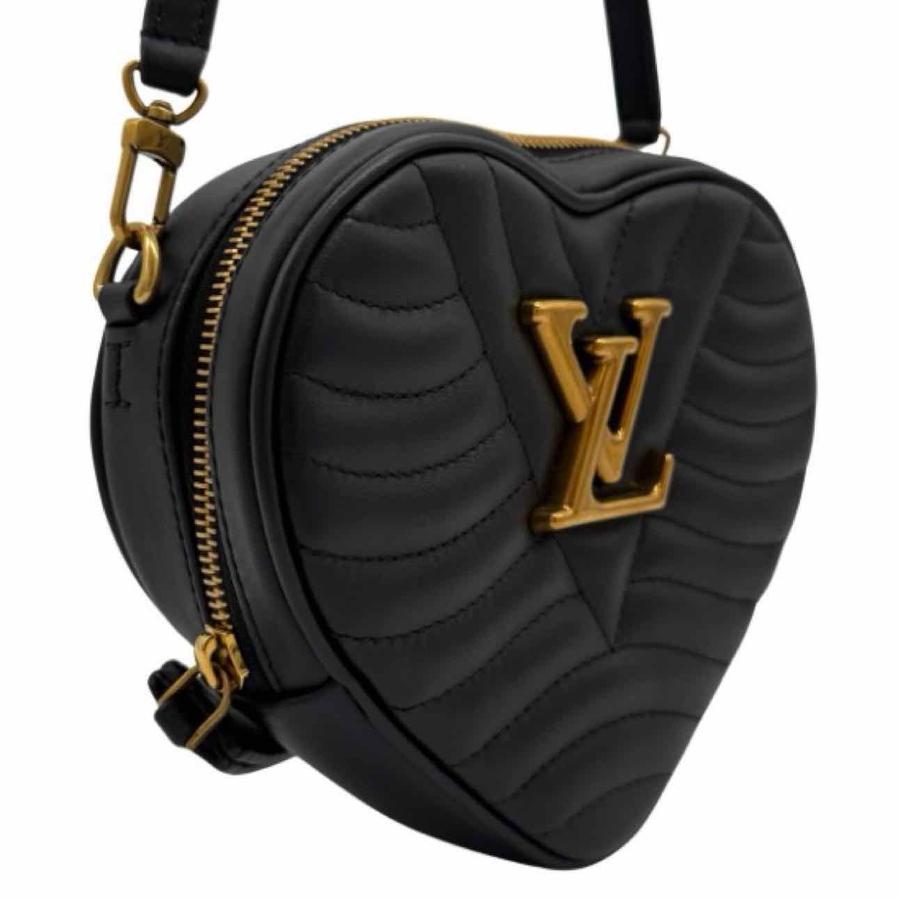 LOUIS VUITTON Calfskin New Wave Heart Crossbody Black