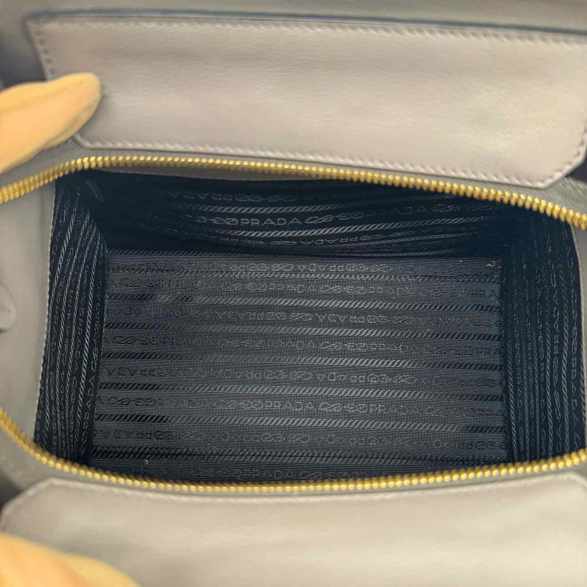 PRADA Saffiano Cuir Double Leather Tote Bag Argilla