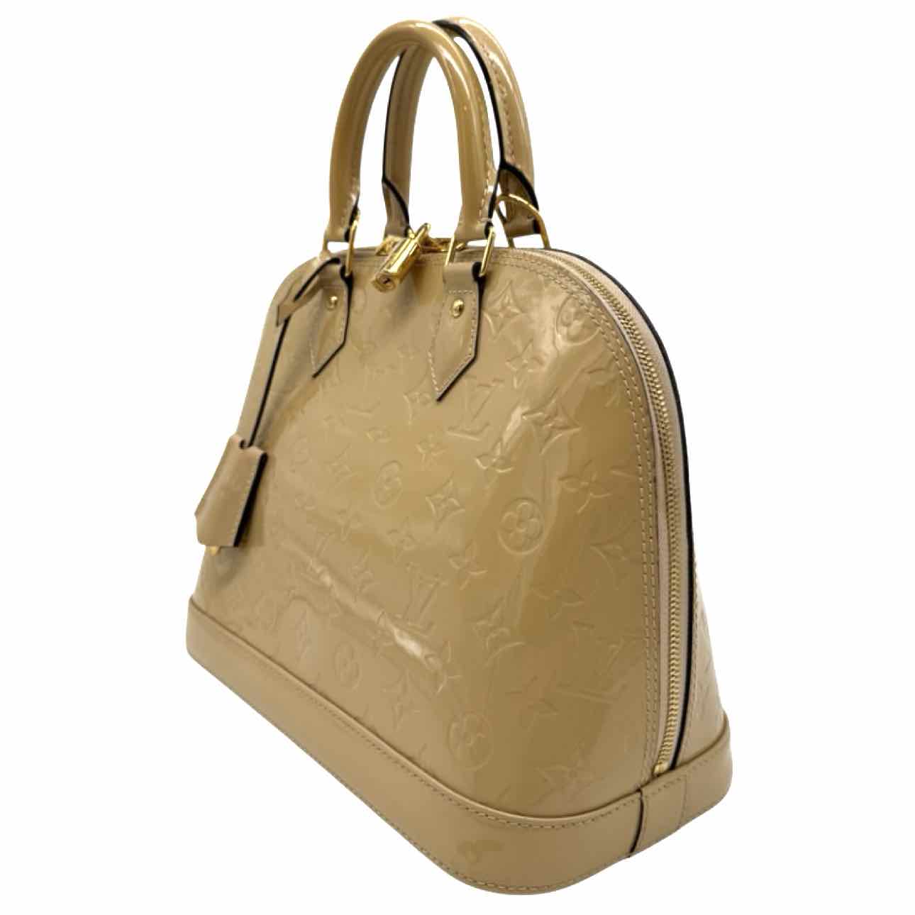 LOUIS VUITTON Monogram Vernis Alma PM Beige Tote