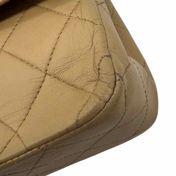 CHANEL Quilted Lambskin Medium Double Flap Beige (Pre-Owned)