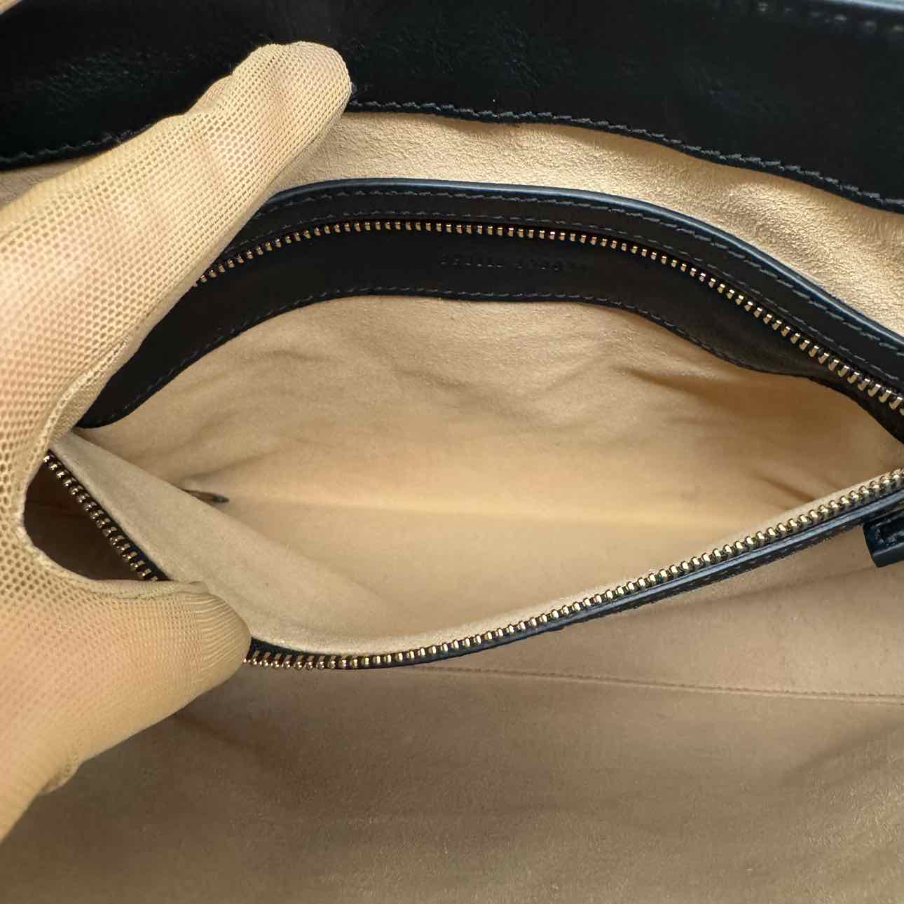 GUCCI Supreme Canvas Medium Padlock Shoulder Bag Black