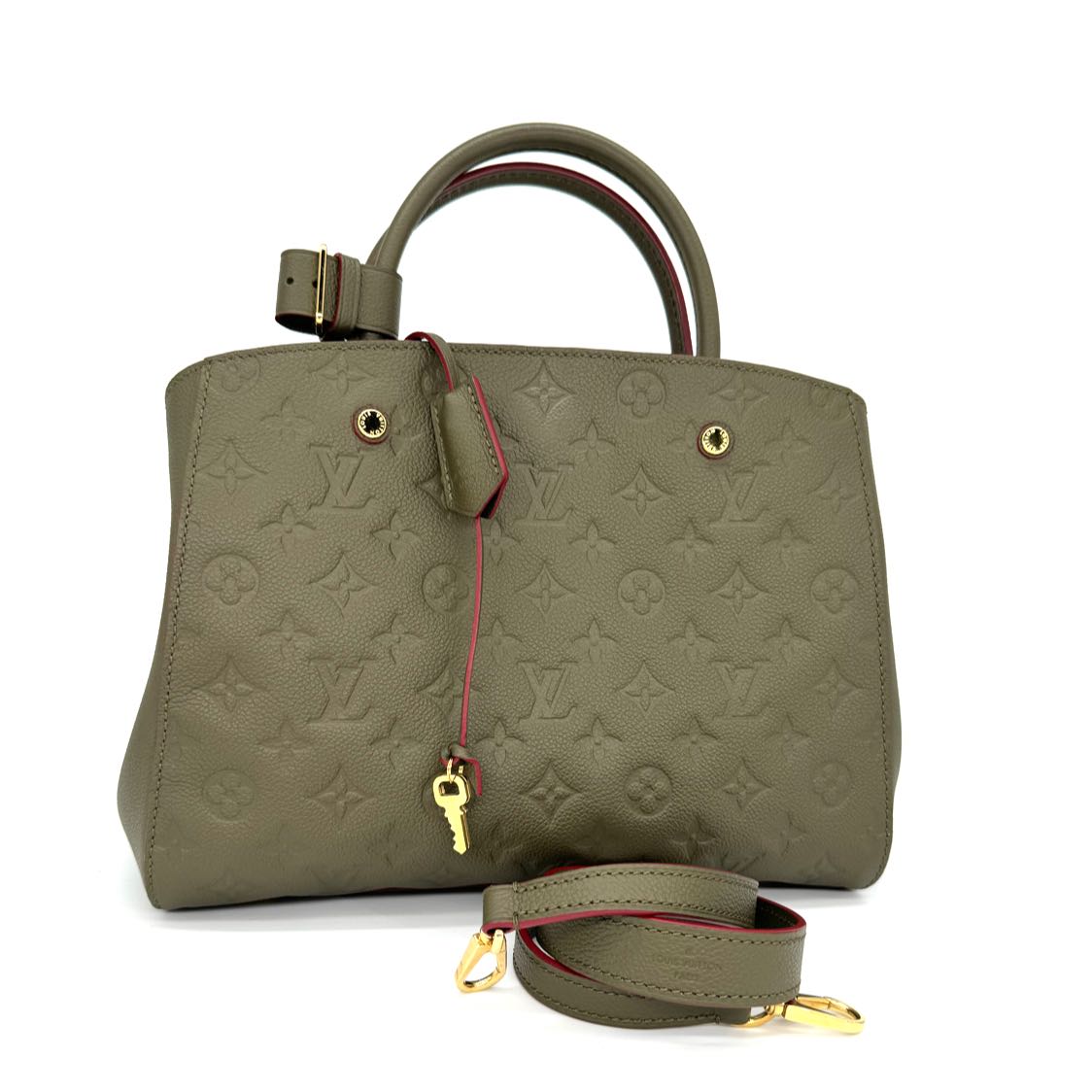 Louis Vuitton Taupe Monogram Empreinte Montaigne MM Tote (Pre-Owned)