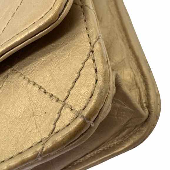CHANEL Metallic Aged Ramskin Wallet On Chain Gold (Pre-Owned)
