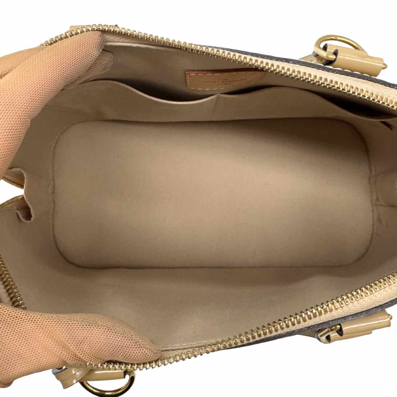 LOUIS VUITTON Monogram Vernis Alma PM Beige Tote