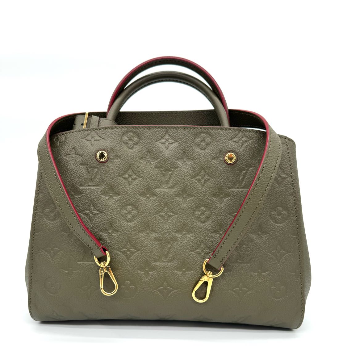 Louis Vuitton Taupe Monogram Empreinte Montaigne MM Tote (Pre-Owned)
