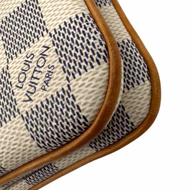LOUIS VUITTON Damier Azur Double Zip Pouchette Crossbody (Preowned)