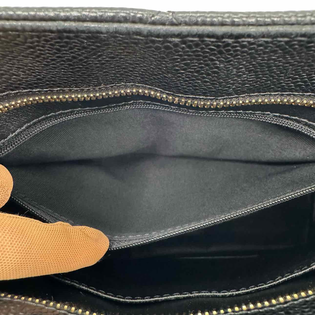 CHANEL Quilted Caviar Medallion Tote Black