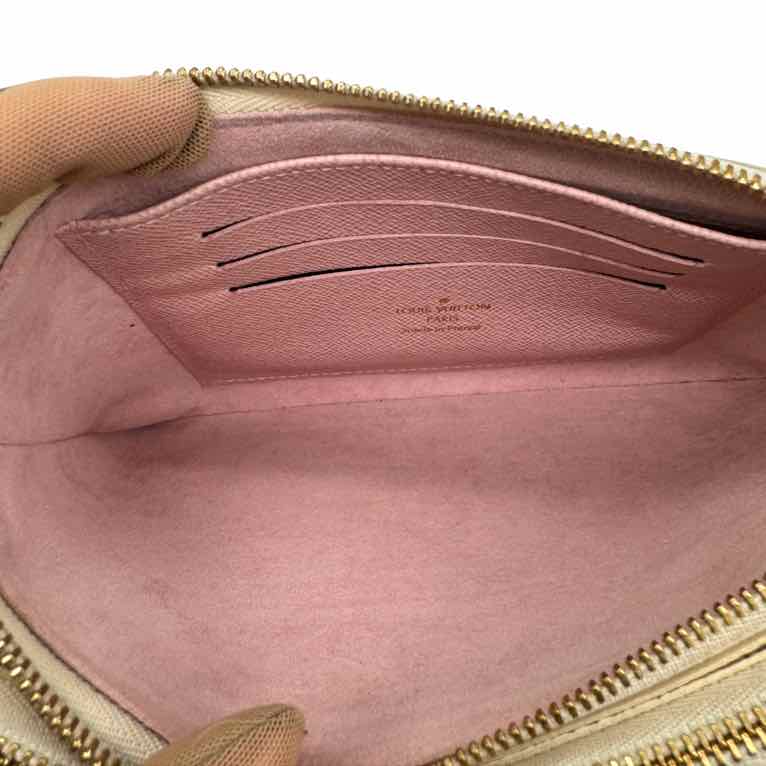 LOUIS VUITTON Damier Azur Double Zip Pouchette Crossbody (Preowned)