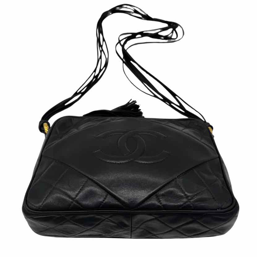 CHANEL Vintage Diamond Stitch Camera Bag Black (Pre-Owned)