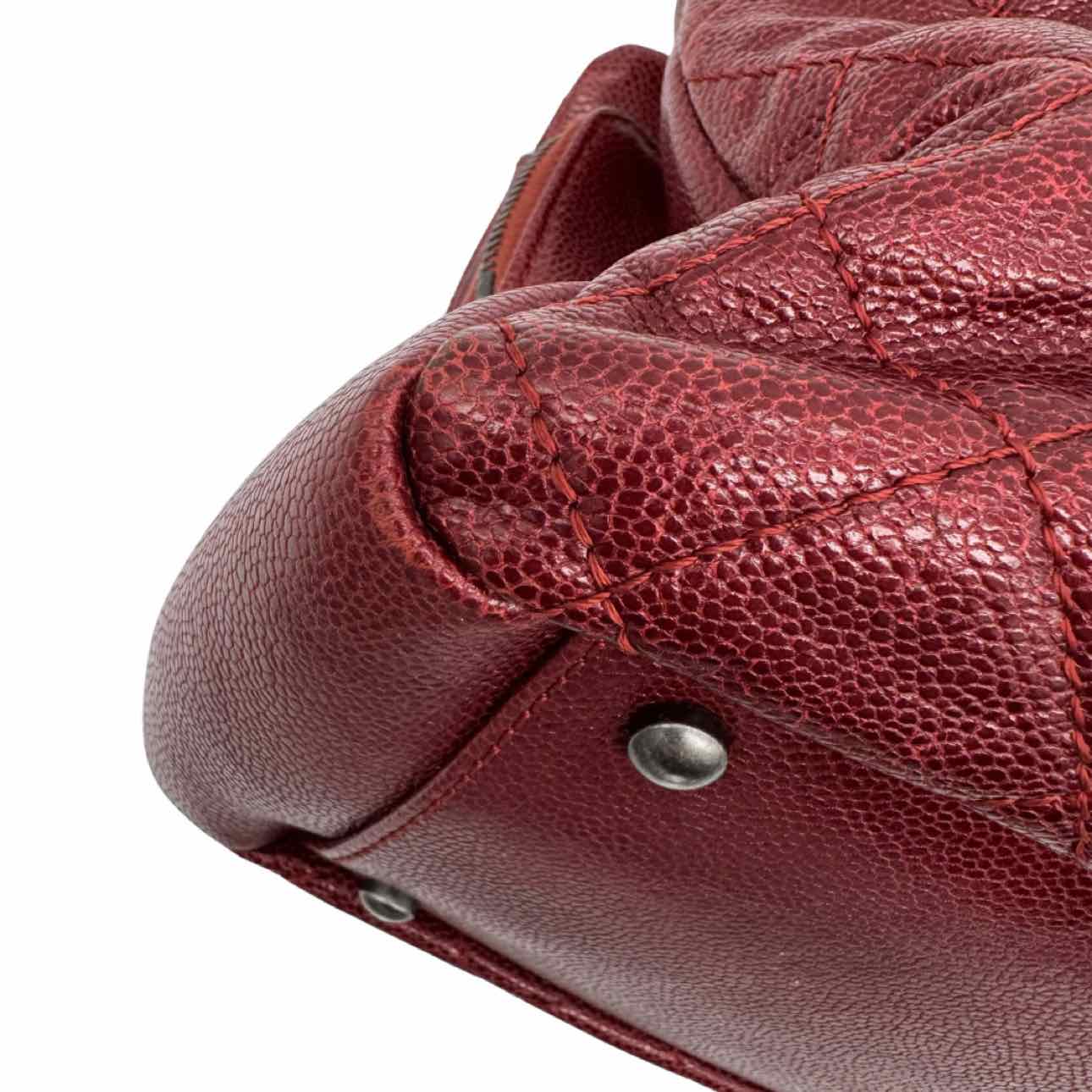 CHANEL Quilted Caviar Crave Shopping Tote Bordeaux