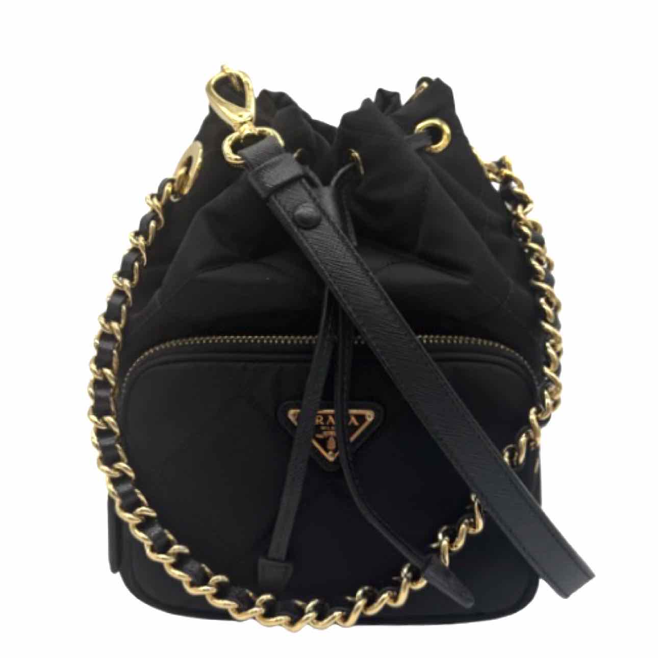 PRADA Re-Nylon Re-Edition 1995 Chaine Shoulder Bag Black