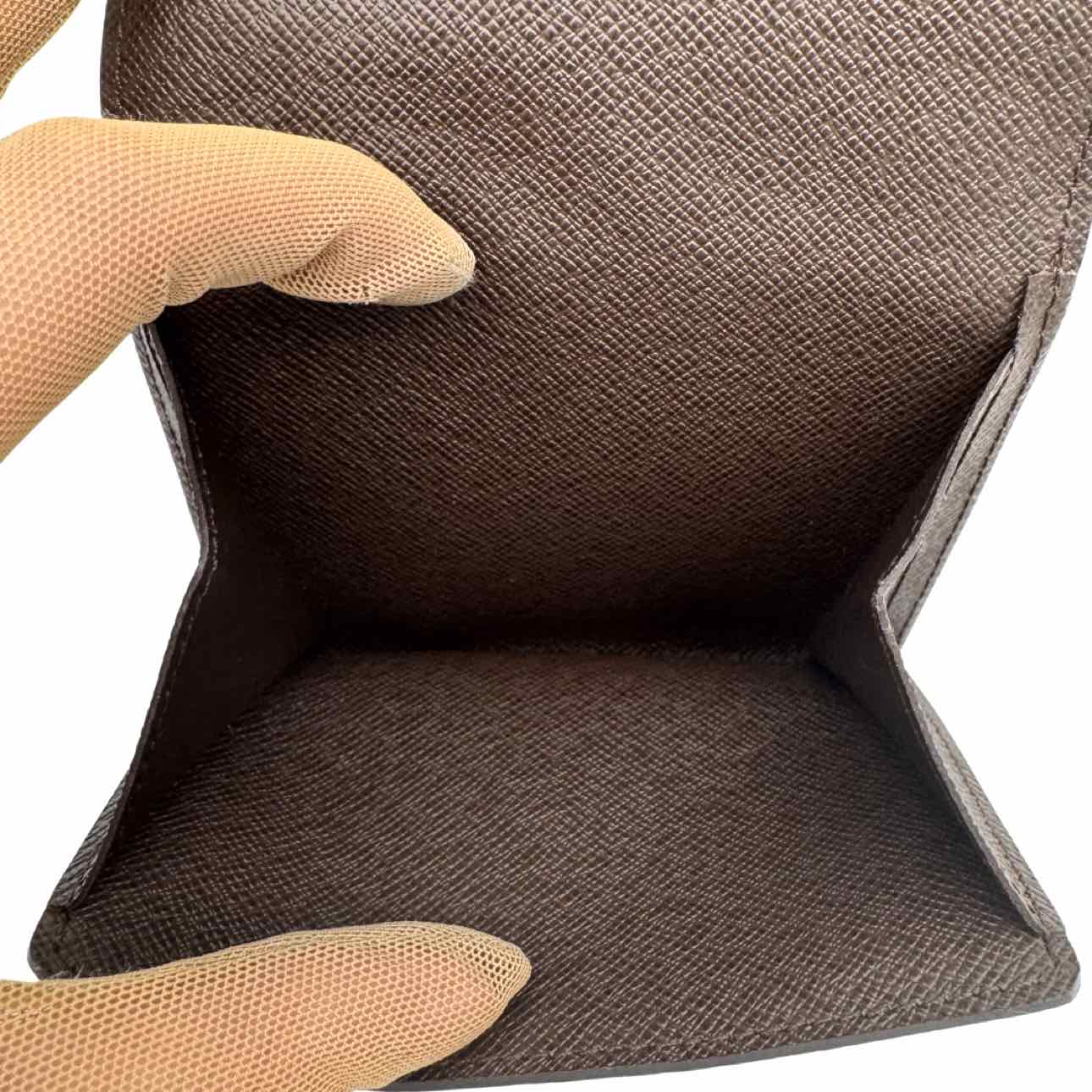 LOUIS VUITTON Damier Ebene Elise Wallet Brown