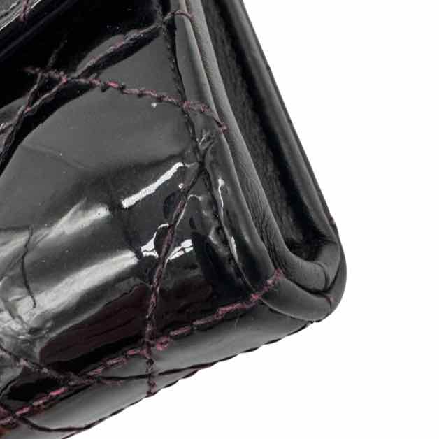 DIOR Patent Cannage Calfskin Lady Dior Rendezvous Wallet On Chain (Pre-Owned)