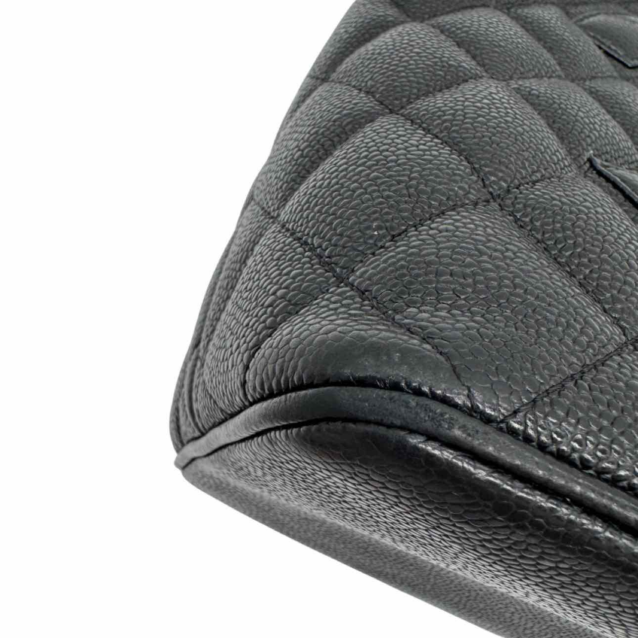 CHANEL Quilted Caviar Medallion Tote Black