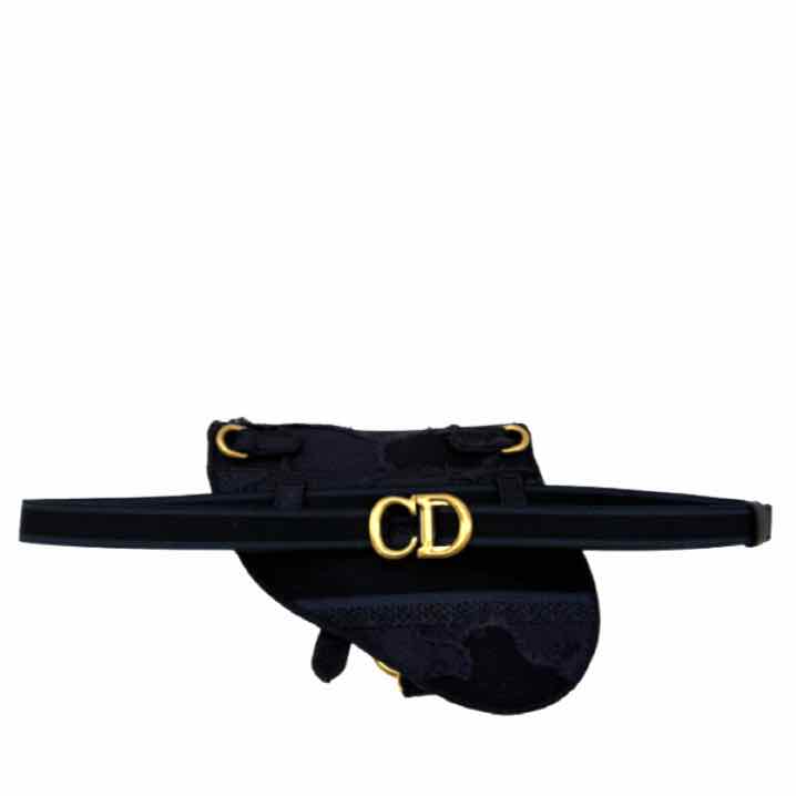 DIOR Jacquard Saddle Belt Bag Navy (Pre-Owned)