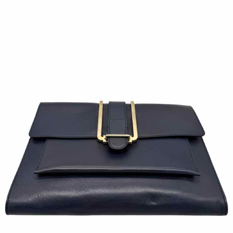 CHLOE Leather Bronte Medium Clutch Navy Blue (Pre-Owned)