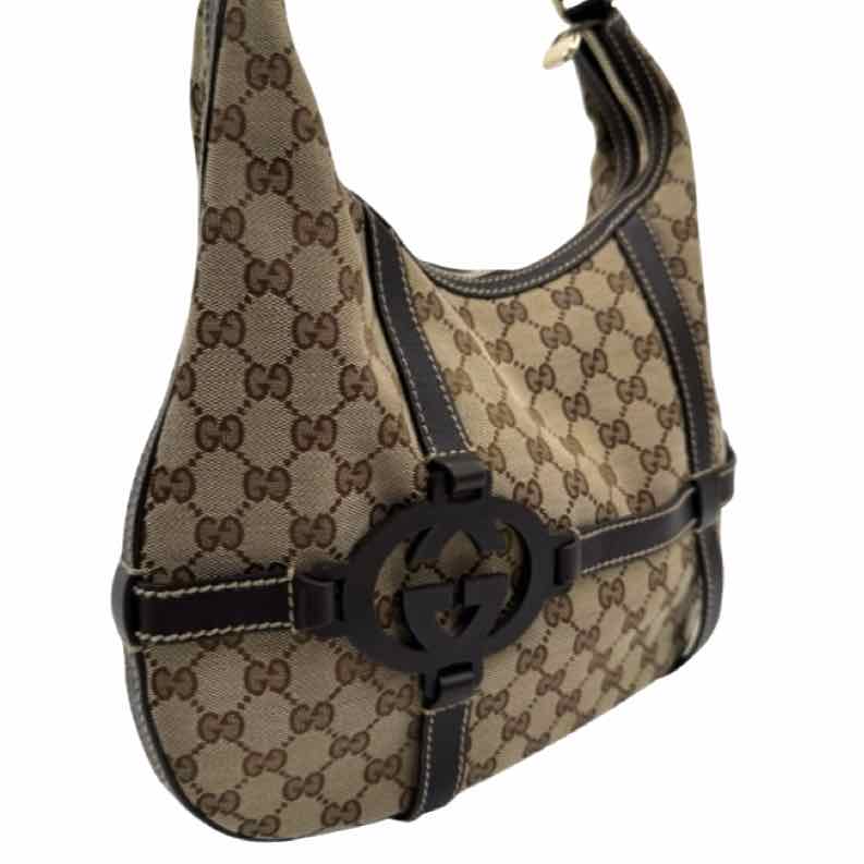 GUCCI Canvas Royal Hobo Bag Brown (Pre-Owned)