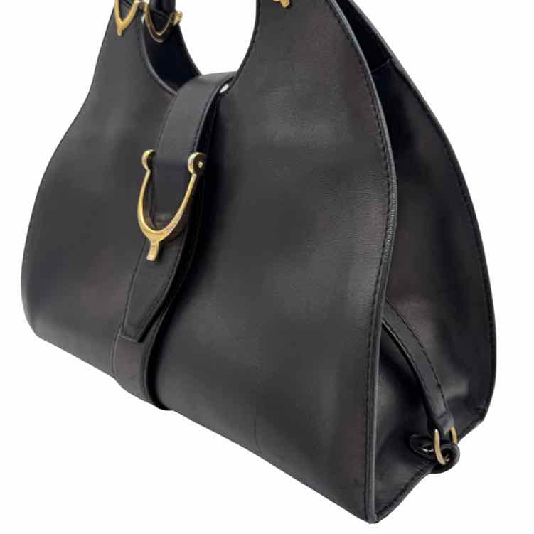 GUCCI Calfskin Stirrup Top Handle Bag Black (Pre-Ordered)