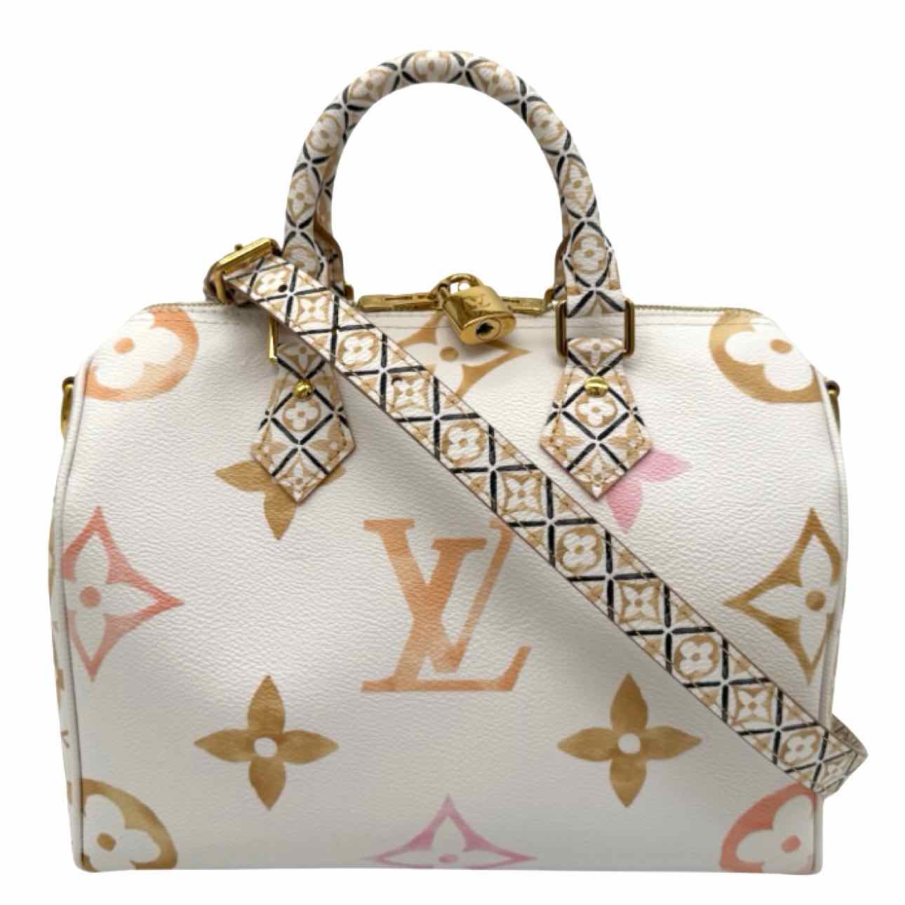 LOUIS VUITTON Monogram Giant By The Pool 2.0 Speedy Bandouliere 25 Beige